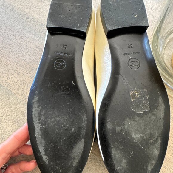 Chanel Lambskin Cap Toe Ballet Flat - Picture 9 of 12